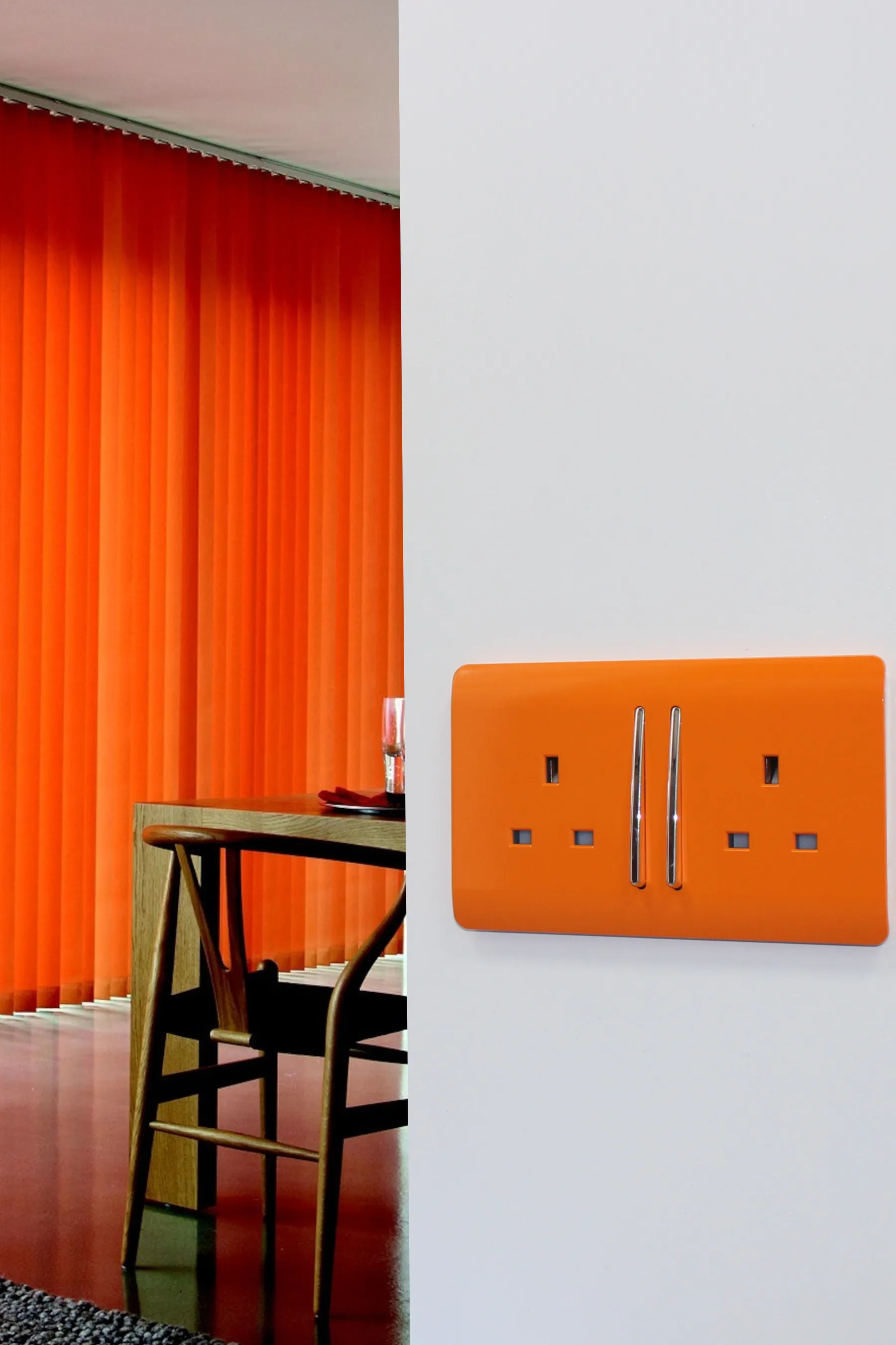 2 Gang 13Amp Long Switched Double Socket Orange ART-SKT213LOR  Trendi Orange